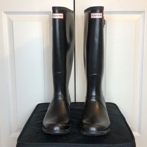 Matte Black Tall Hunter Boots